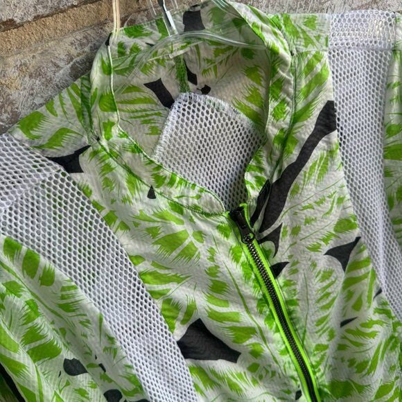 Alo Long Sleeve Zip Front Palm Print Sheer Cropped Sunset Jacket Women's Size S - Picture 4 of 8